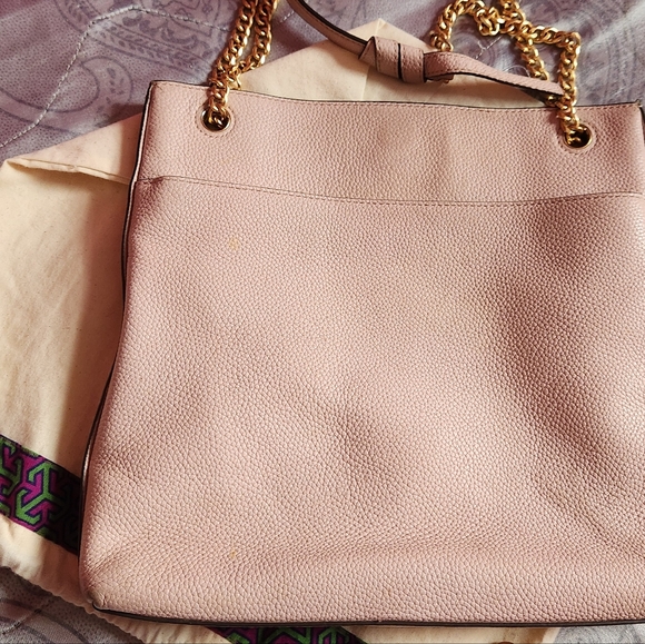 Tory Burch Pink Leather Shoulder Bag with Gold Chain - Picture 3 of 3